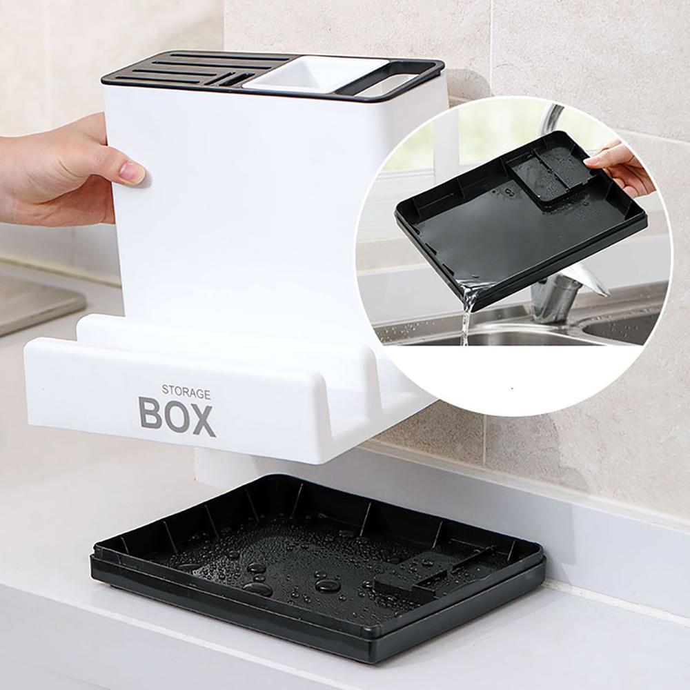 Kitchen Knife & Tableware Storage Rack – Plastic Organizer